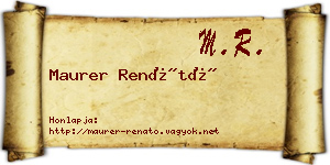 Maurer Renátó névjegykártya